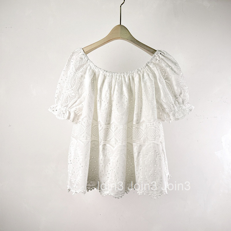 2025 Summer New Design Sense Niche Slimming Short Sleeve Top Fairy Off-Shoulder Lace Blouse for Women