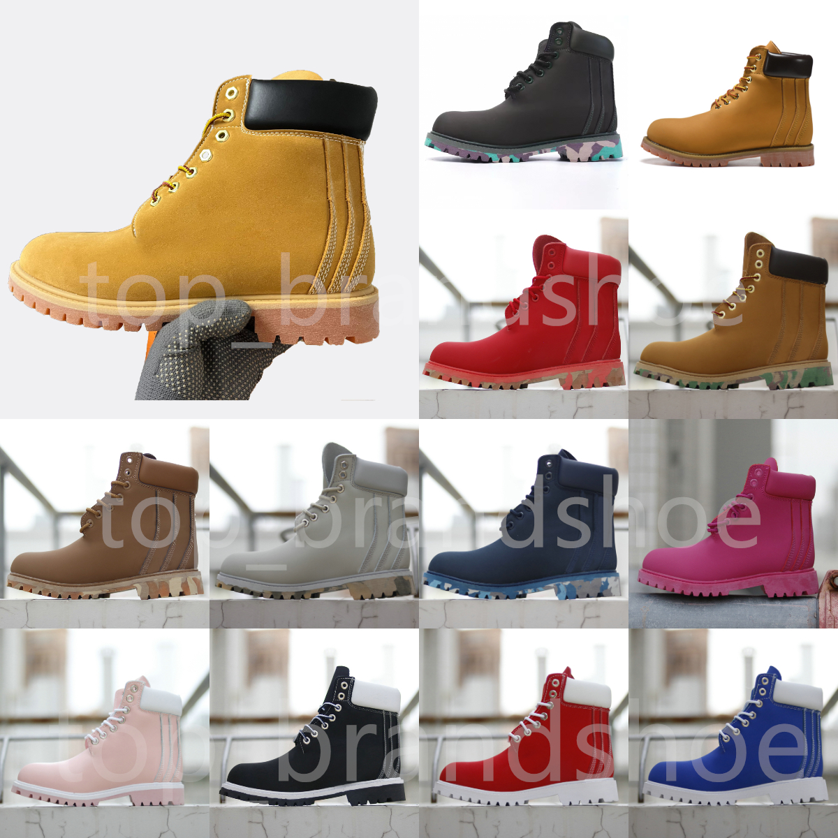 size 36-47 designer men women boots wheat black white brwon grey pink red army green blue Ankle booties mens trendy booties winter shoes top