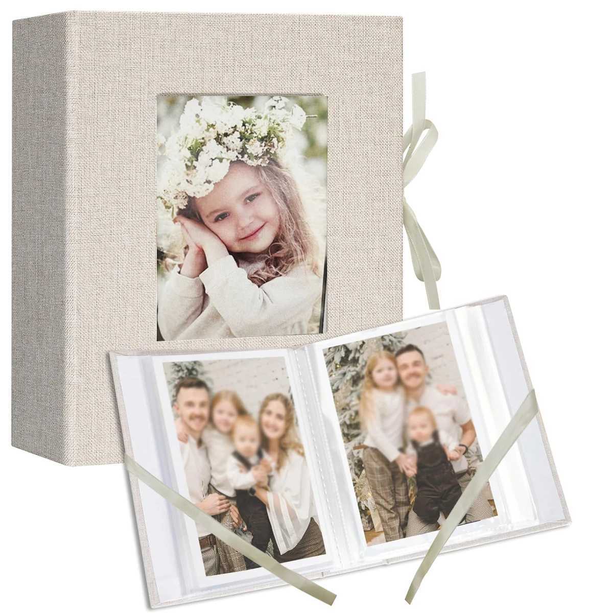 1pcs 4x6 Small Photo Album Capable of Holding 100 Photos Mini Baby Album Linen Cover Gift Wedding Family Album Z250729