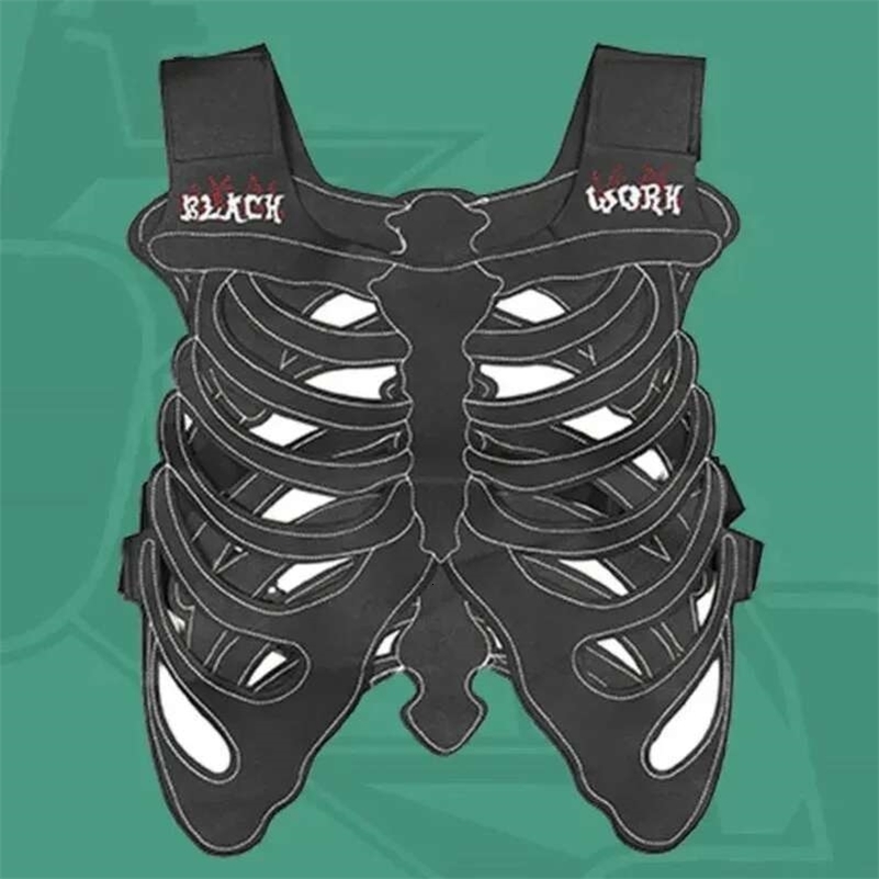 HKSH Mens Dark Niche n Skull Hollow Skeleton Vest Women High Street 3D Waistcoat PU Leather Outwear Tank Tops HK0606 y250725