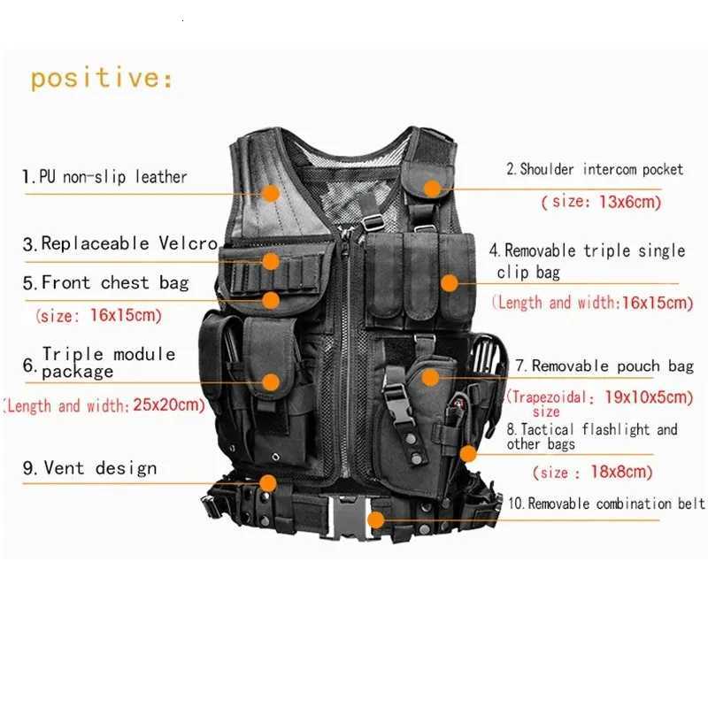 Multi-Functional Wear-resistant Tactical Vest Adjustable Outdoor Training Clothes Multi Pockets Equipment Protective Waistcoat Z250728