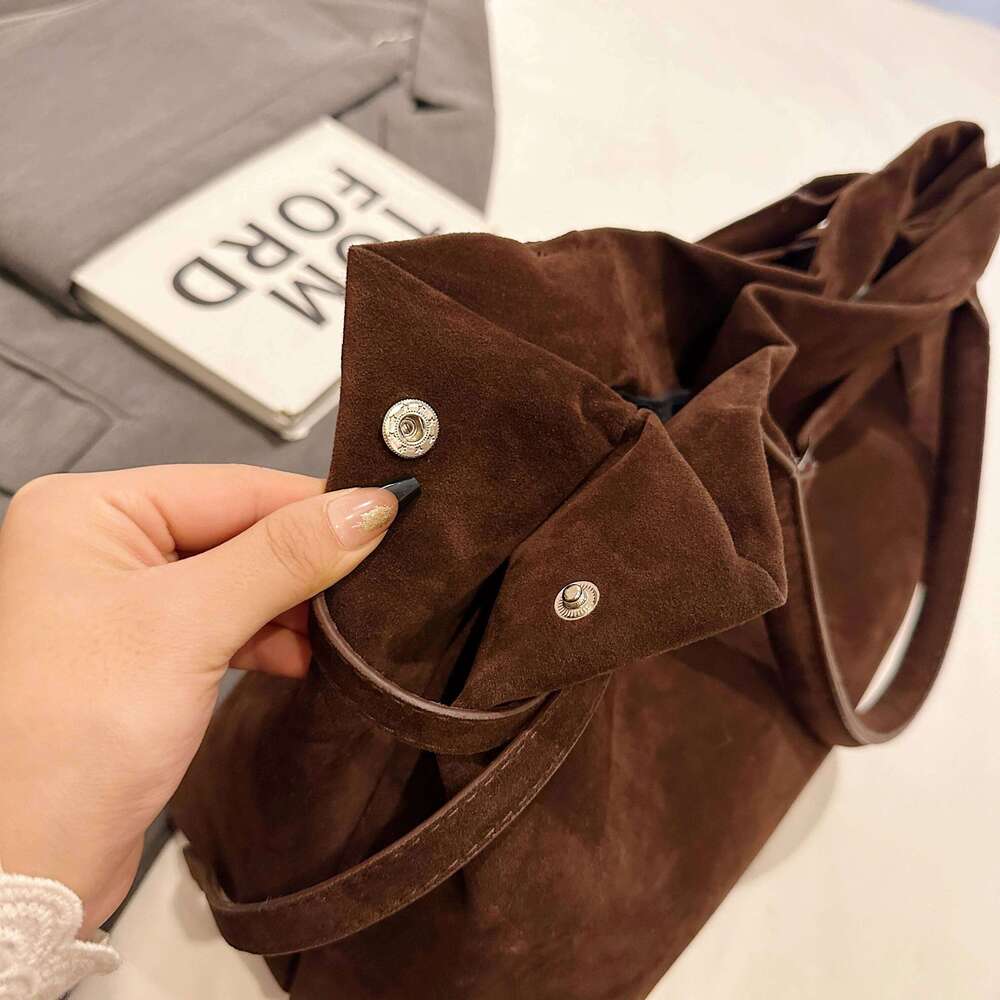 MOODS Big Size Top-handle Bags For Women Suede Large Capacity Shoulder Shopper Totes 2025 Spring Latest Designer Handbags