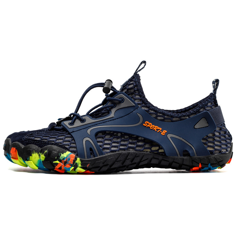 Summer Men's Breathable Thin Hollow Mesh Sports Wading Hiking Outdoor Quick-Dry Beach Five-Toe Shoes