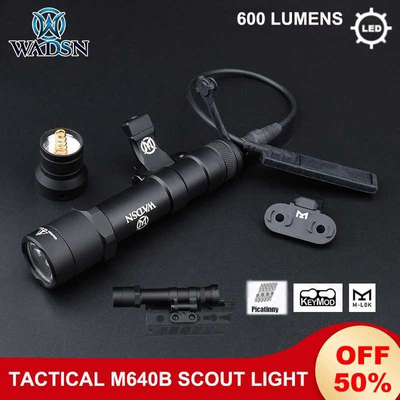 Vadsn Tactical M640 M640B Scout Light Airsoft M640b Flashlight Base Metal Outdoor Hunting Spotlight Fit M-lok Keymod 20mm Rail R250728