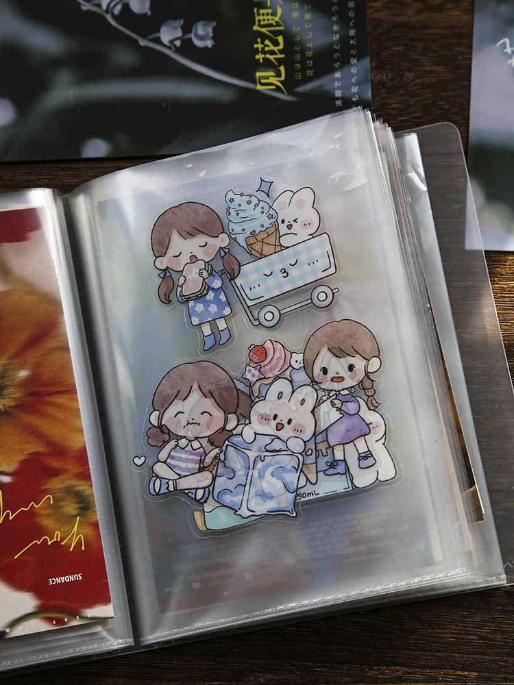 40 pages/book A6 Pocket Transparent Photo Postcard Organizer DIY Decorative Book Large Capacity Organizer Album Book Z250729