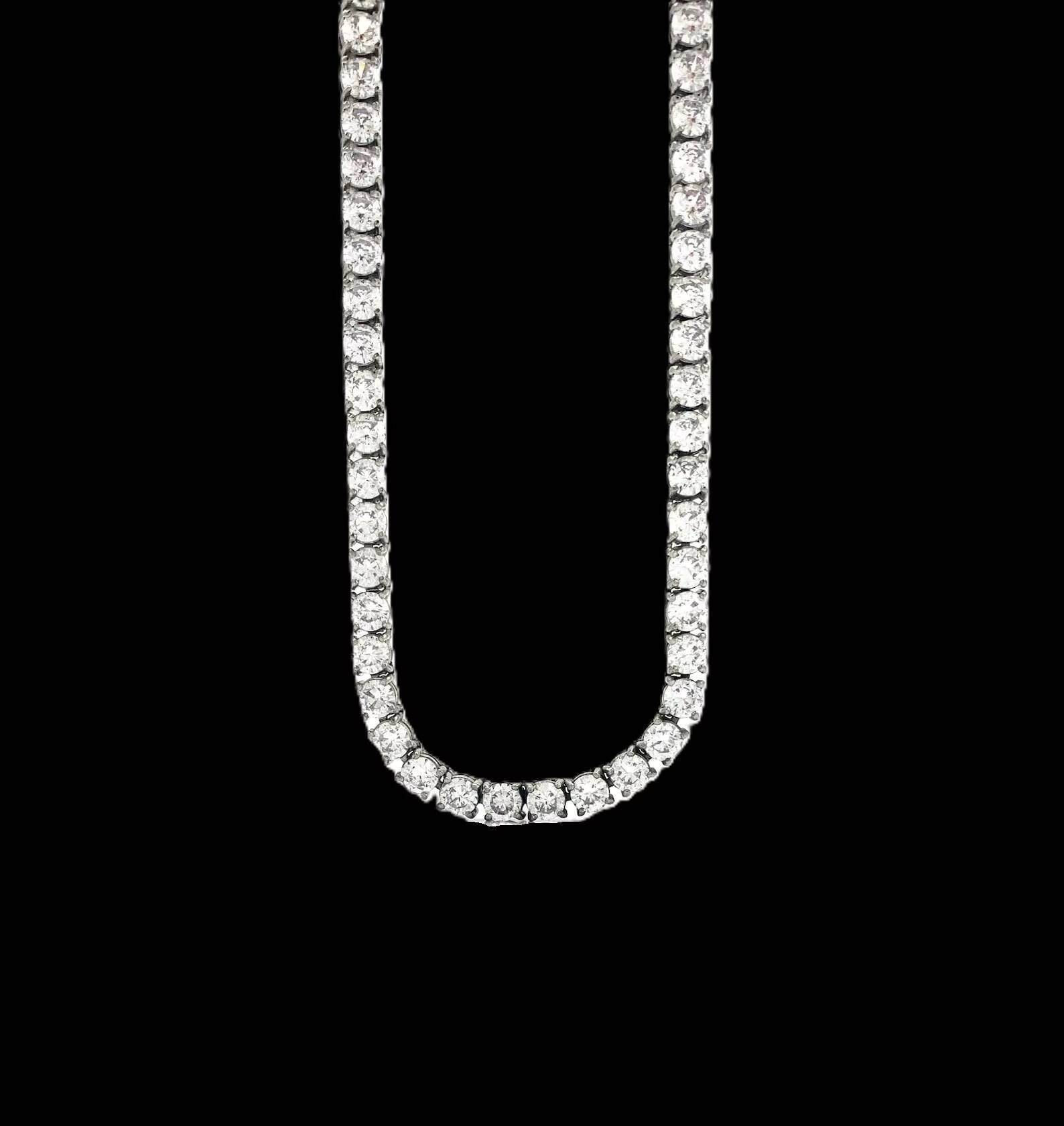 High Quality 18K White Gold Tennis Chain VVS Moissanite Diamond Solid Gold Link Mens Necklaces for Gift Engagement Fine Jewelry
