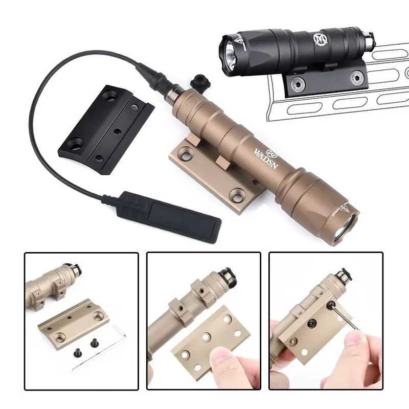 WADSN M600 Airsoft Flashlight Fit SMR Rail System Scout Light Offset Side Mount M300 M600 Weapon Light Base Accessories XJ250728