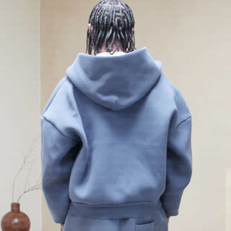 Autumn Winter Street Style Personality Trend Casual Solid Color Zipper Hoodie Unisex 2024