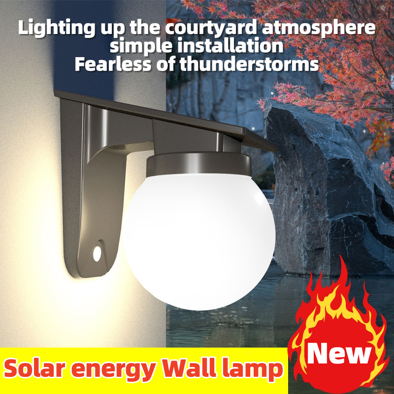 2025 Brand New Solar Powered Fence Outdoor Waterproof Simple Modern Corridor Staircase Exterior Wall Courtyard Lamp