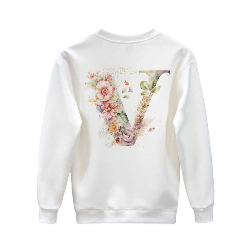 Men's Light Luxury Printed Sweatshirt Trendy Brand Stylish Spring Top 2025 Winter New Style Men's Base Layer M-5XL white black