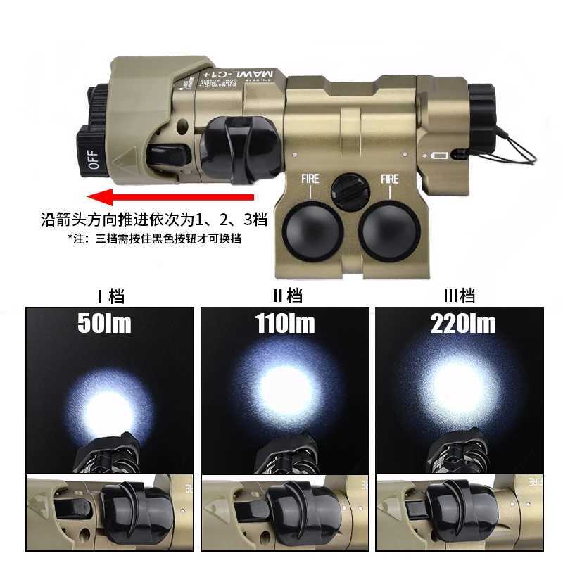 Tactical MAWL All Metal MAWL-C1 IR Aiming Red Dot Green Blue Adjustable Right and Left Switch Weapon Hunting Scout Light XJ250728