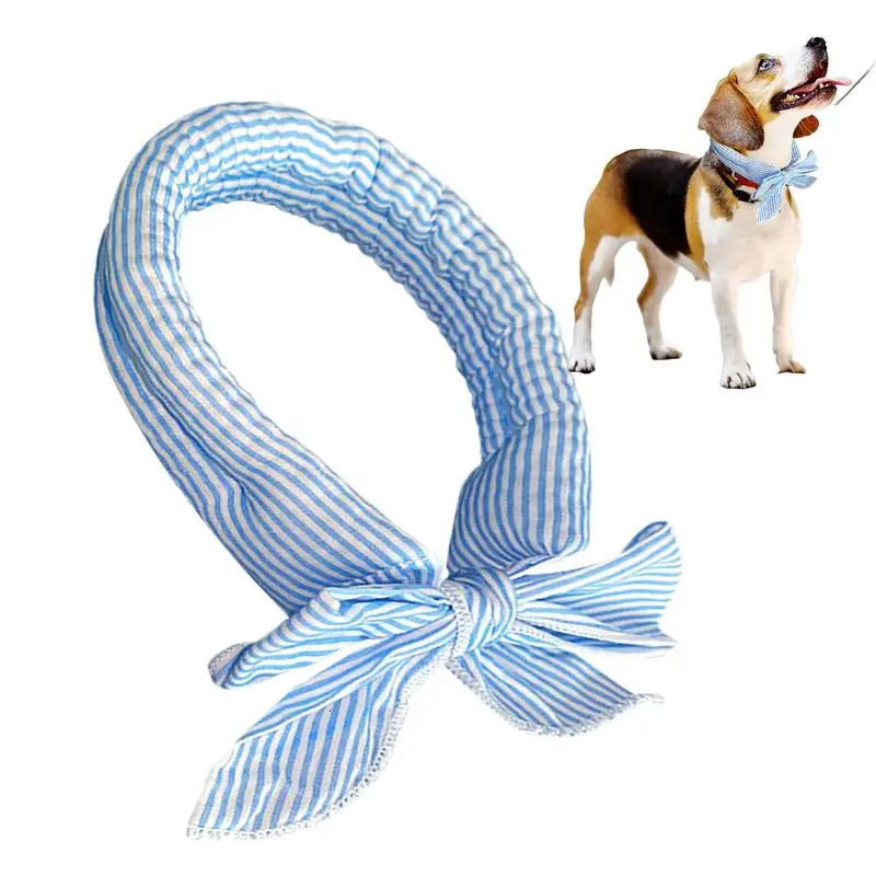 Pet Cooling Ice Scarf Cool Breathable Towel Heatstroke Dogs Cats Collar Cat Adjustable Bibpet Supplies 250729