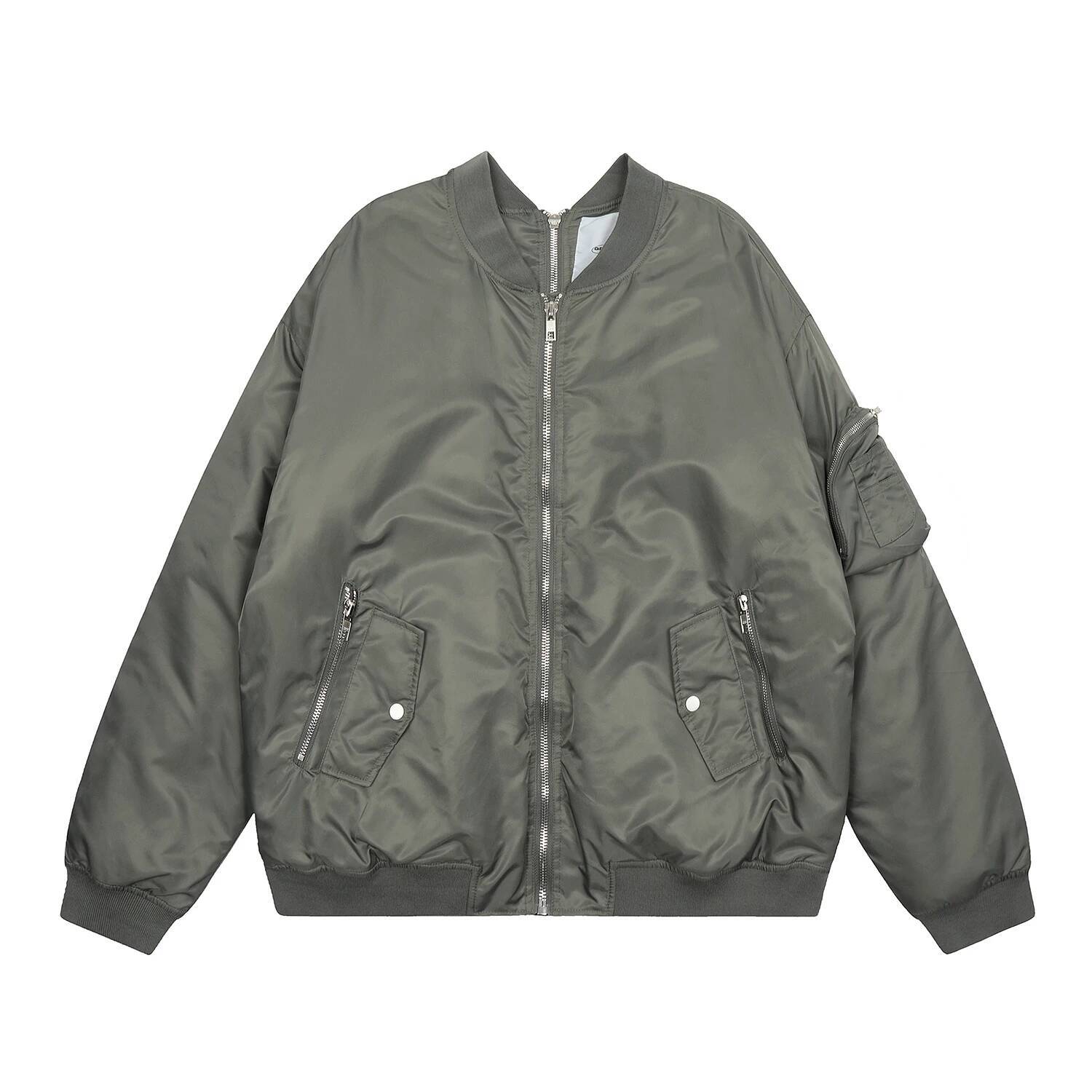 Autumn/Winter Flight Baseball Thickened Cotton Parkas Outerwears American Oversized Double Zip Up Jacket And Coat Men