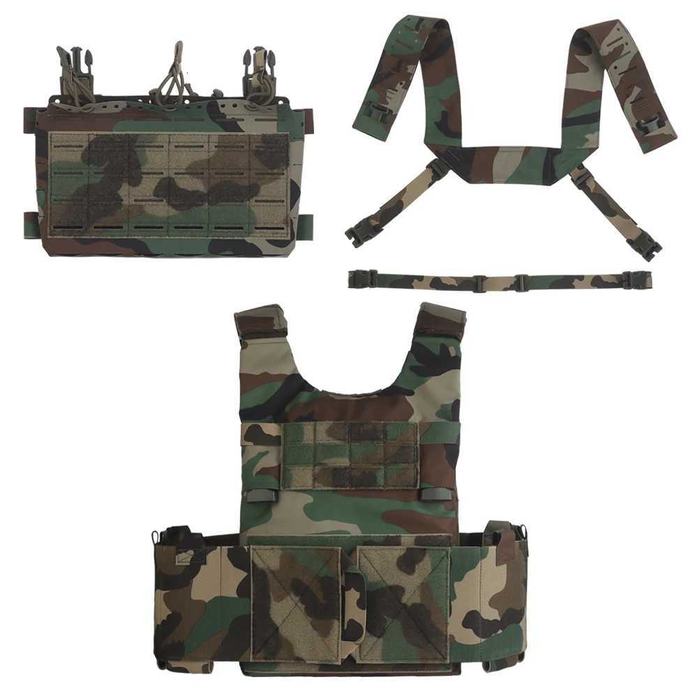 LV119 Tactical Plate Carrier Set Thickened Shoulder Pads Quick Release Hunting Vest With Triple 5.56 Mag Pouch Airsoft Chest Rig Z250728