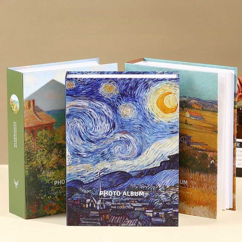 5 Inch Insert Oil Painting Large Capacity Family Photo Album Book Couples Memorial Album 200 Photos Baby Growth Album Z250729