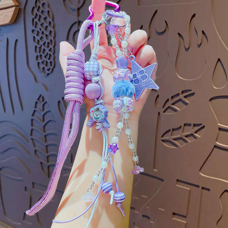 2025 Ins Blogger Same Style Niche Personality Baseball Car Keychain Miu Series Couple Woven Lanyard Bag Pendant