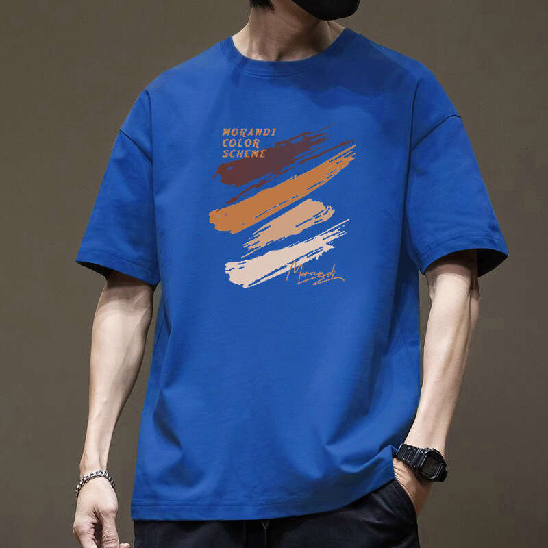 Designer T Shirt 200G Heavyweight Pure Cotton Japanese Style Short Sleeve T-Shirt For Men Summer New Trendy Loose Fit Men's Half Sleeve Tee Top G