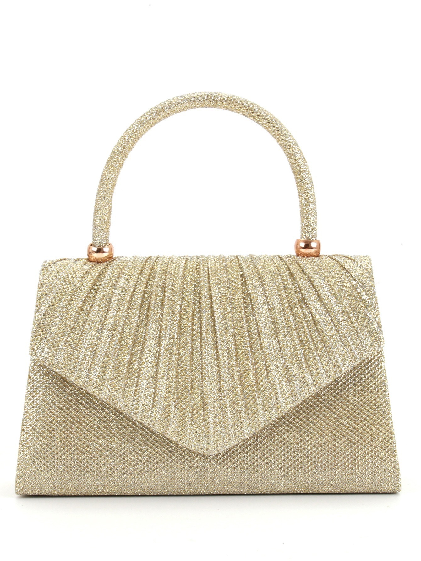 DHAL New Evening Clutch for Women Exquisite Versatile Pleated Bag Solid Color Sequin Simple Handbag