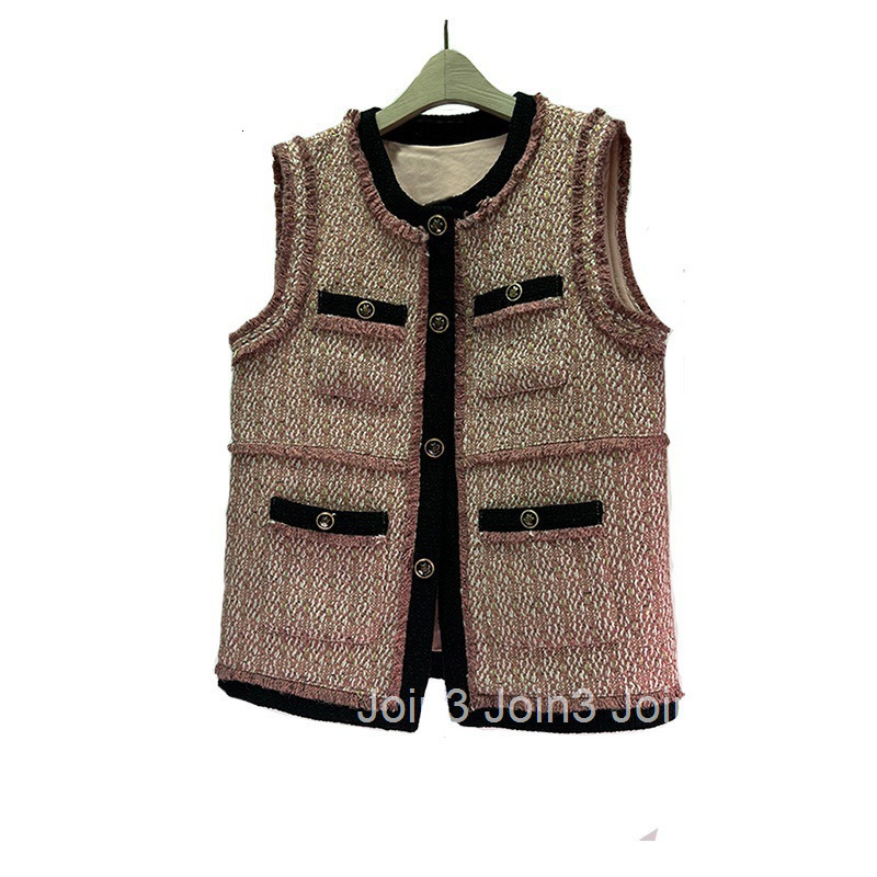 Korean Little Fragrance Vest Jacket for Women Autumn New Fashion Tassel Tweed Vest Outerwear Nanyou