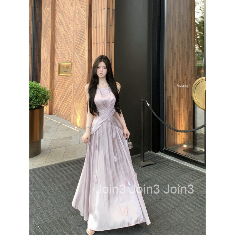 Summer New Fashion Socialite Vacation Cross Strap Waist Slimming Top + A-Line Skirt Long Skirt Set for Women