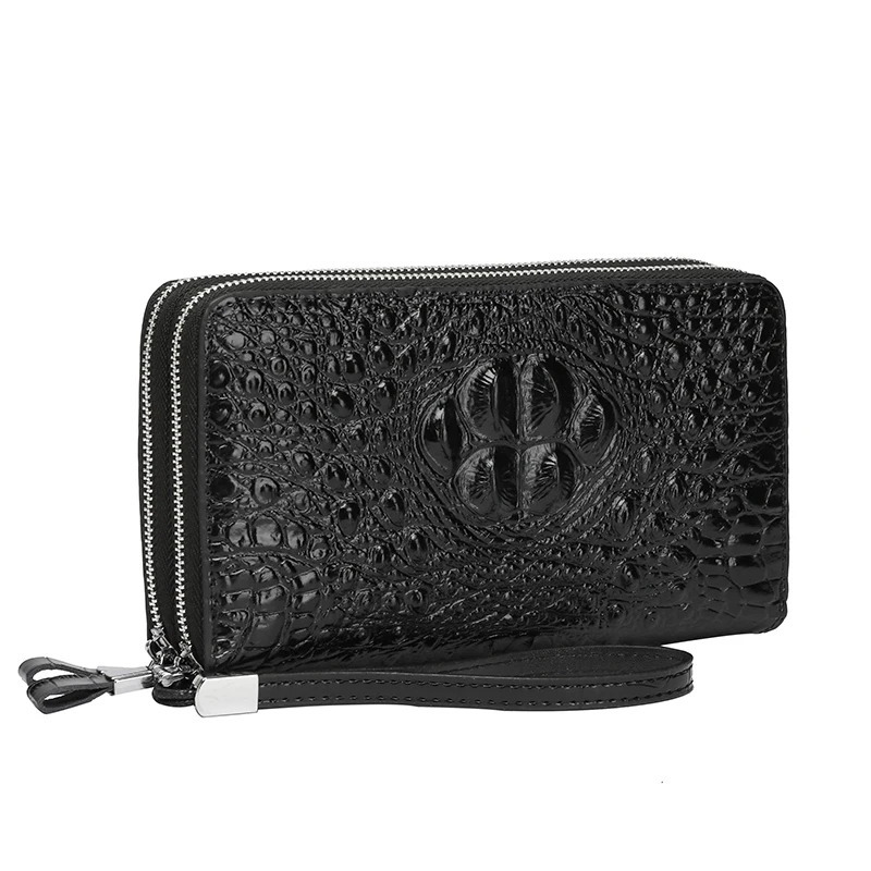 patterned leather double zipper n mens handbag wallet clutches bag clutch bags for man pochette uomo 250723