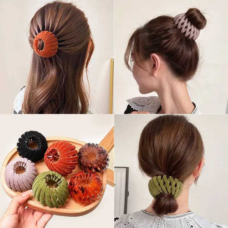 2Pcs Ponytail Hair Clips for Women Bird Nest Shaped Hair Claw Girls Simple Hairpin Lazy Braiding Tool Women Hair Accessories Z250729