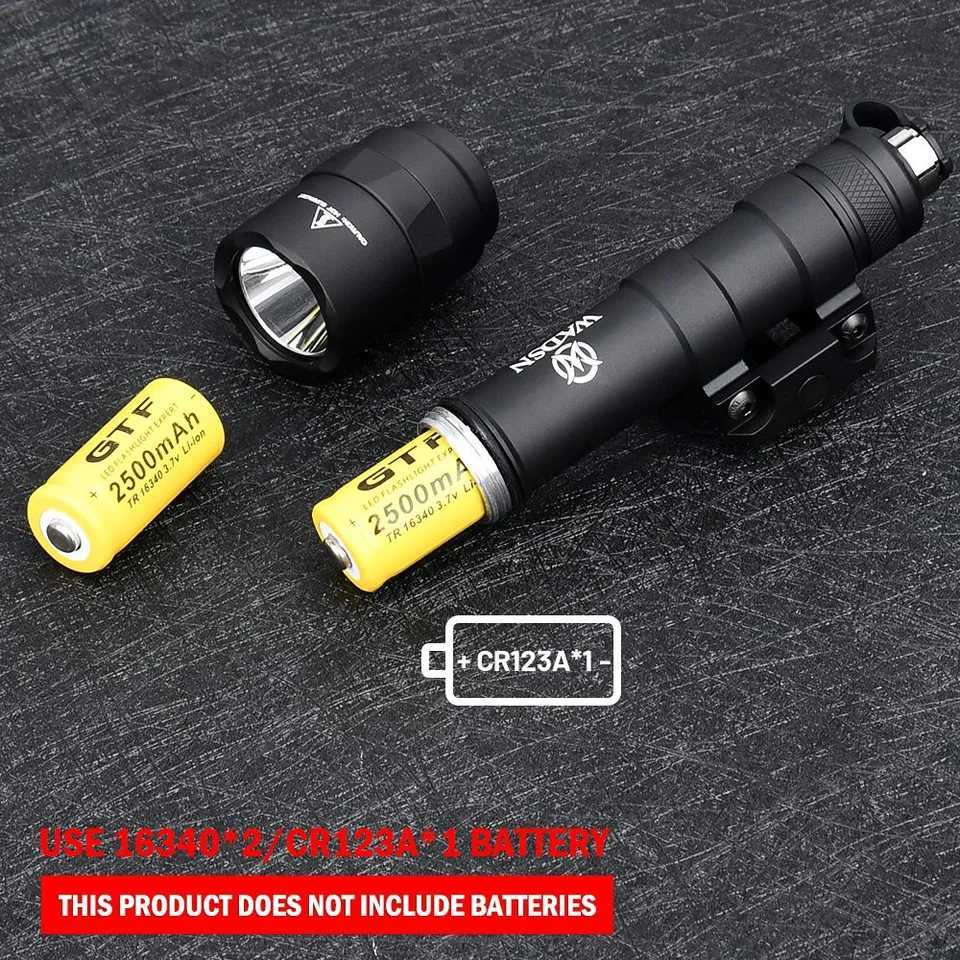 Tactical M600 M600U WADSN Flashlight 600 lumens White Light Tail Cover Pressure Switch Fits 20mm Rail Hunting Airsoft Accessory XJ250728