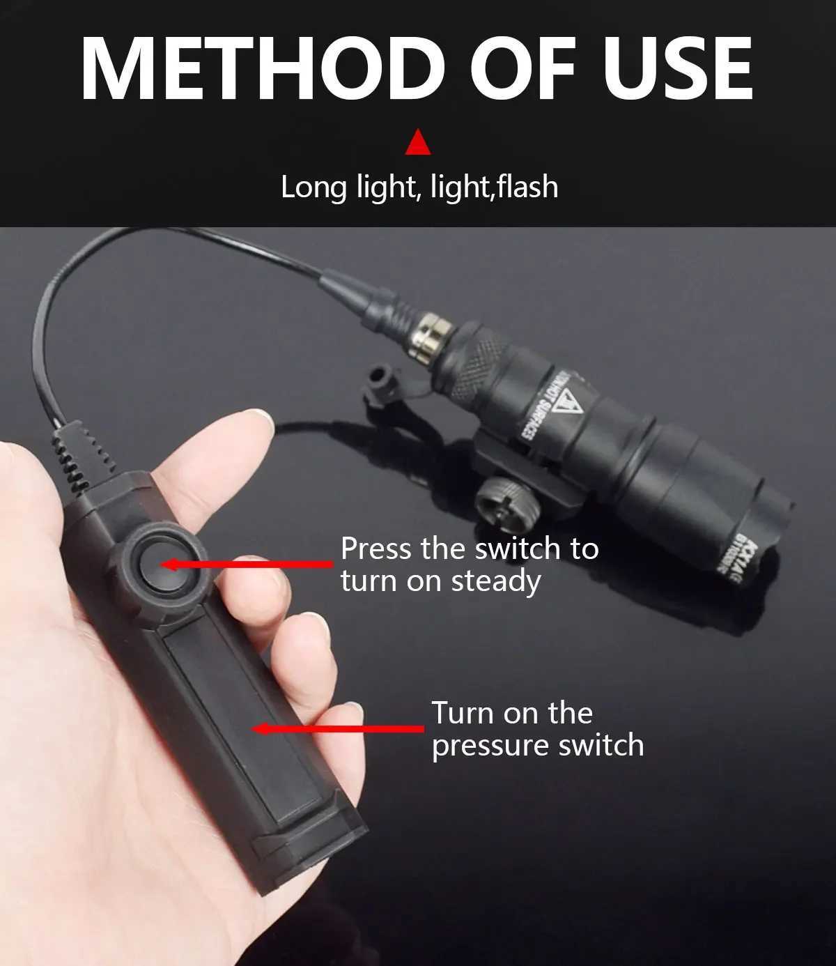 Tactical M300 M300A MINI Scout Light Rifle Hunting LED Flashlight Airsoft Weapon Gun Light Flashlight Torch AR15 HK416 XJ250728