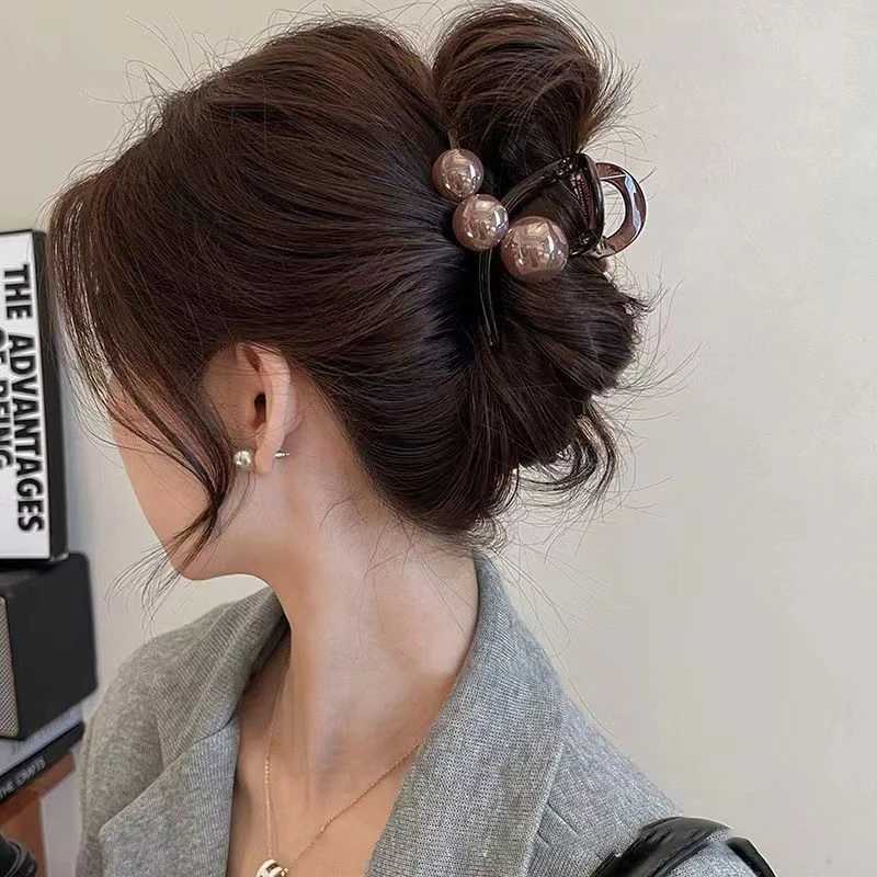 Korea Pearls Cross Hair Claws Crabs For Women Girls Sweet Hair Ornament Barrettes Hair Clips Hairpin Fashion Hair Accessories Z250729