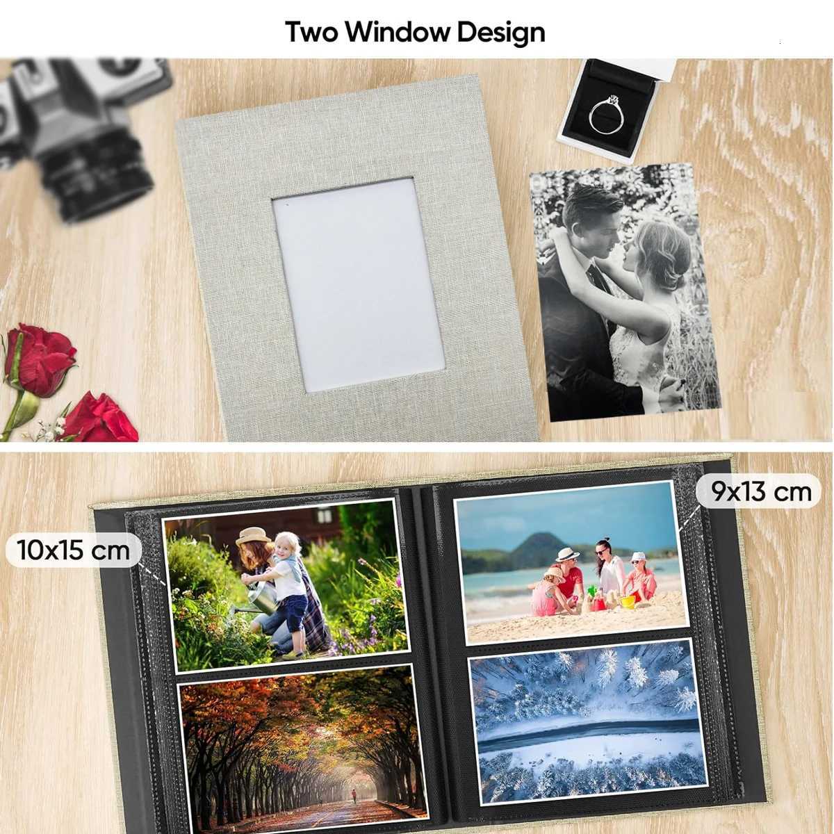 1PCS Linen Cover 4x6 Photo Album 200 Pockets Slip-in Design Protects Photos Travel Photos Z250729