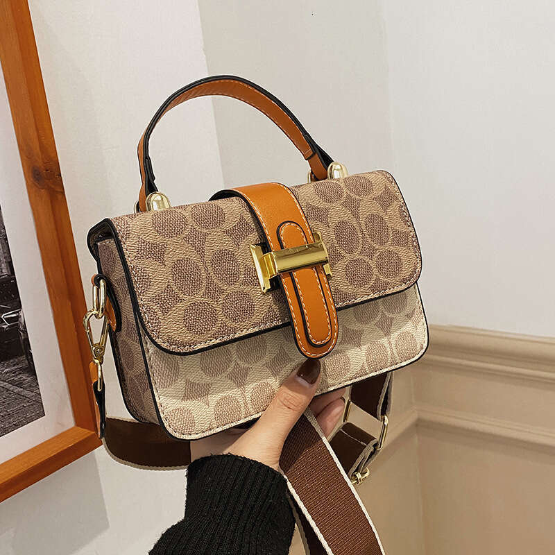 Women's 2022 New Trendy Fashion Printed Small Square Versatile Color-Block Handbag Crossbody Ladies Shoulder Bag