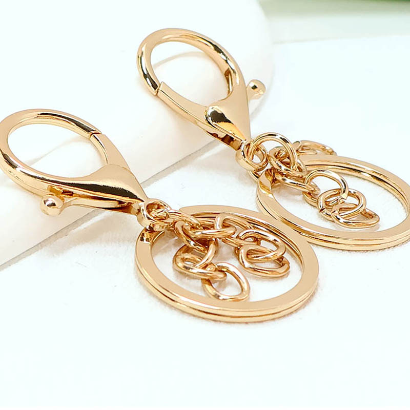 Lobster buckle flat circle chain spring buckle key bag key ring diy jewelry buckle wholesale zinc alloy