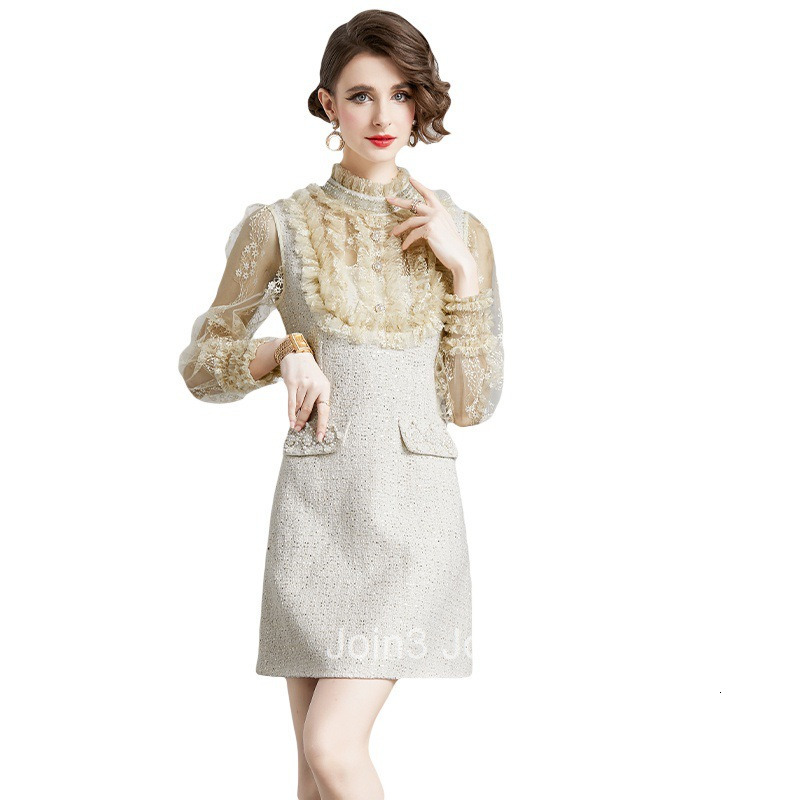 Autumn Winter New Plus Size Women Heavy Craftsmanship High-end Slim Fit Long Sleeve Base Dress Inner Wear Mid-length Dress Outer Wear