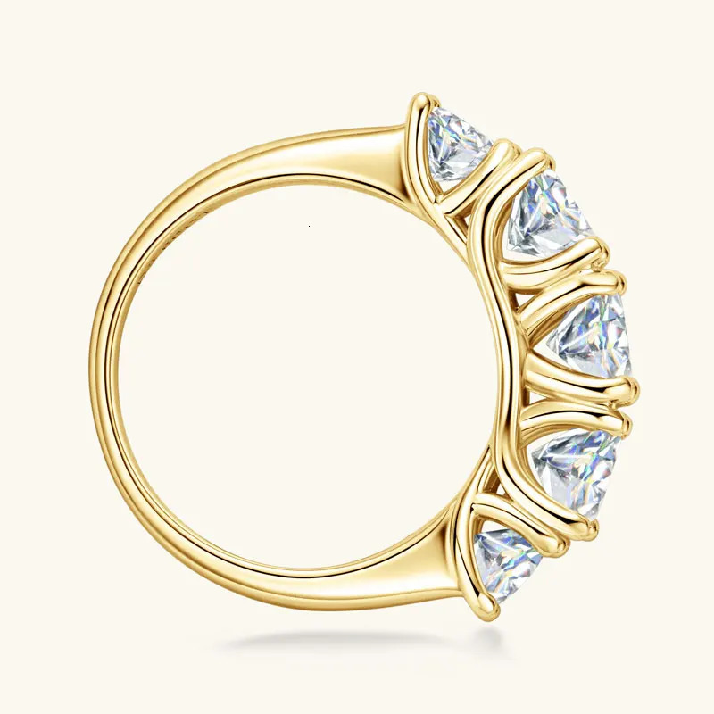 IOGOU D3.60CT vvs1 Full Engagement Ring for Women 925 Silver With 14k Gold Plated Five Stone Wedding Ring Gift 250729