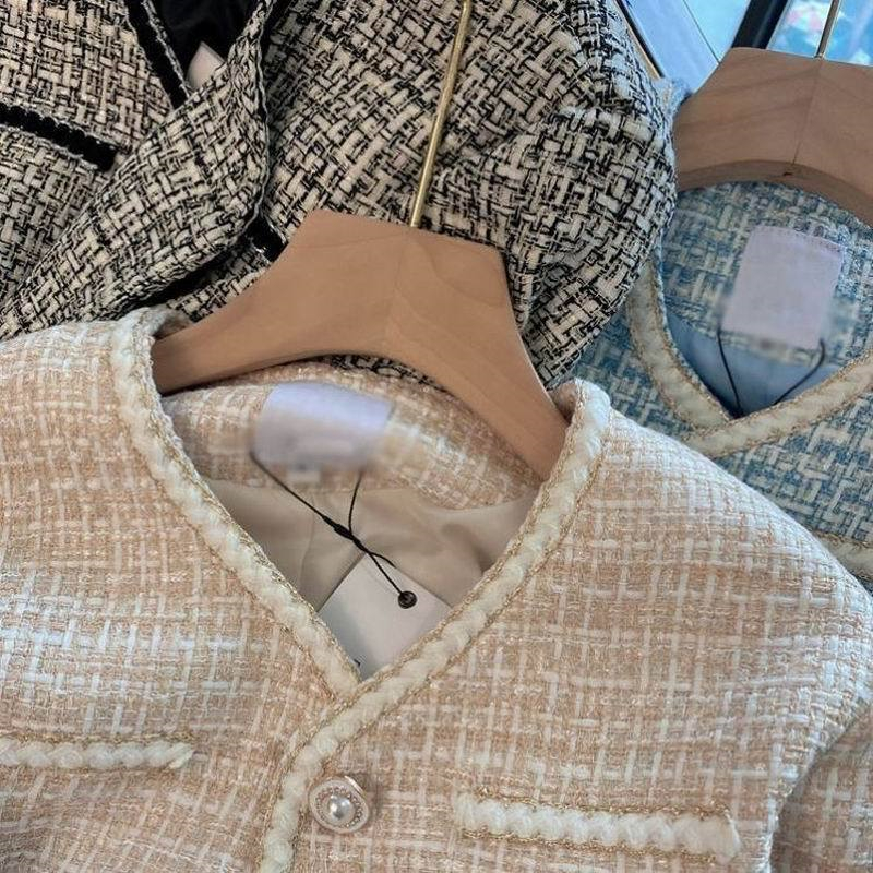 Free shipping designer autumn classic fashion simple short jacket light luxury casual with cotton or regular