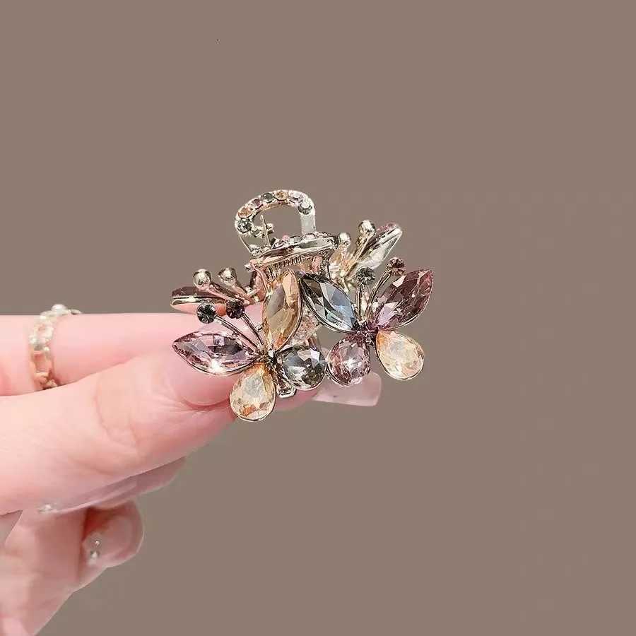 Exquisite Colorful Crystal Butterfly Small Hair Claw Forehead Bangs Hair Slide Mini Side Clip Womens Fashion Hair Accessories Z250729