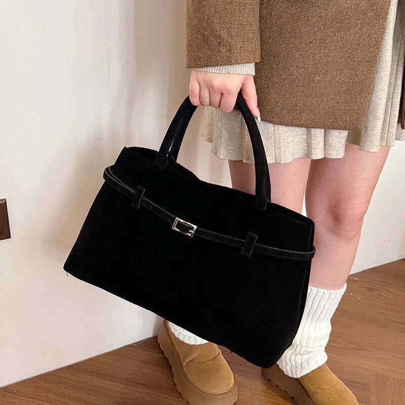 MOODS Big Size Top-handle Bags For Women Suede Large Capacity Shoulder Shopper Totes 2025 Spring Latest Designer Handbags