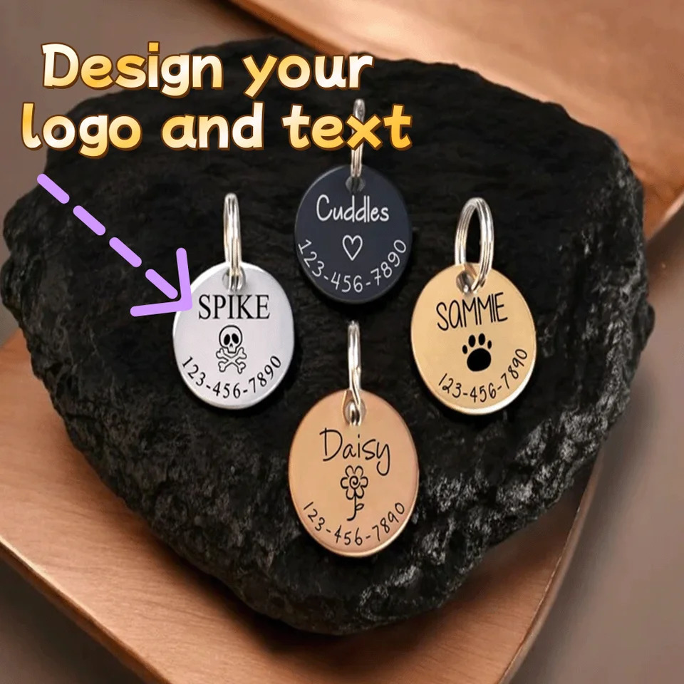 Personalized Custom Stainless Steel Metal Round Dog Tag Kitten Puppy Pet Identity Card Can Be Engraved To Prevent Loss Fashion 250729
