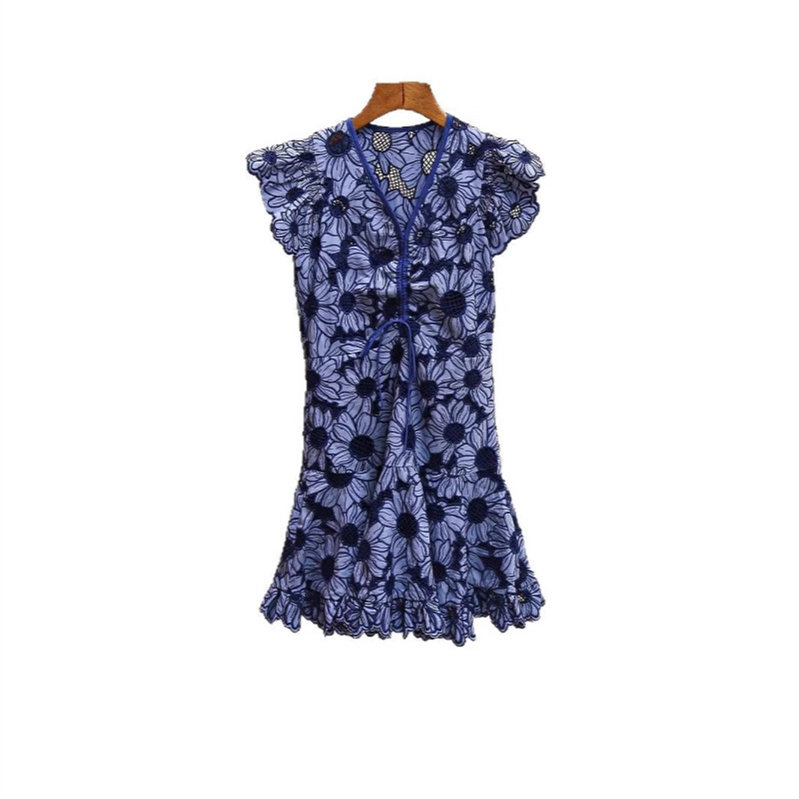 Free shipping designer dress for women French style simple and fashionable dress loose vacation long dress