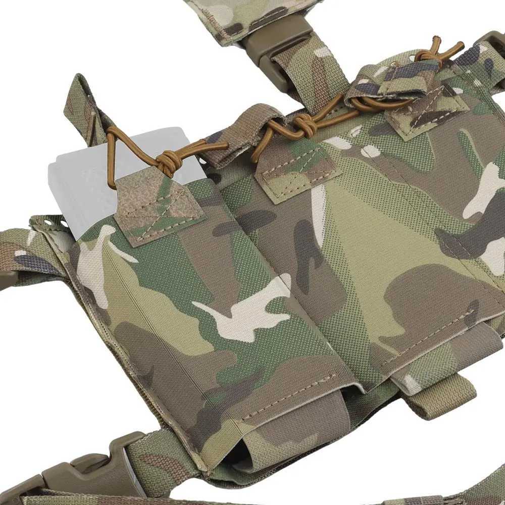 OPHIDIANTAC Double Panel Combat Chest Hanging Vest Storage Expansion Pack Internal Elastic Storage Bag Open Pocket Molle System Z250728