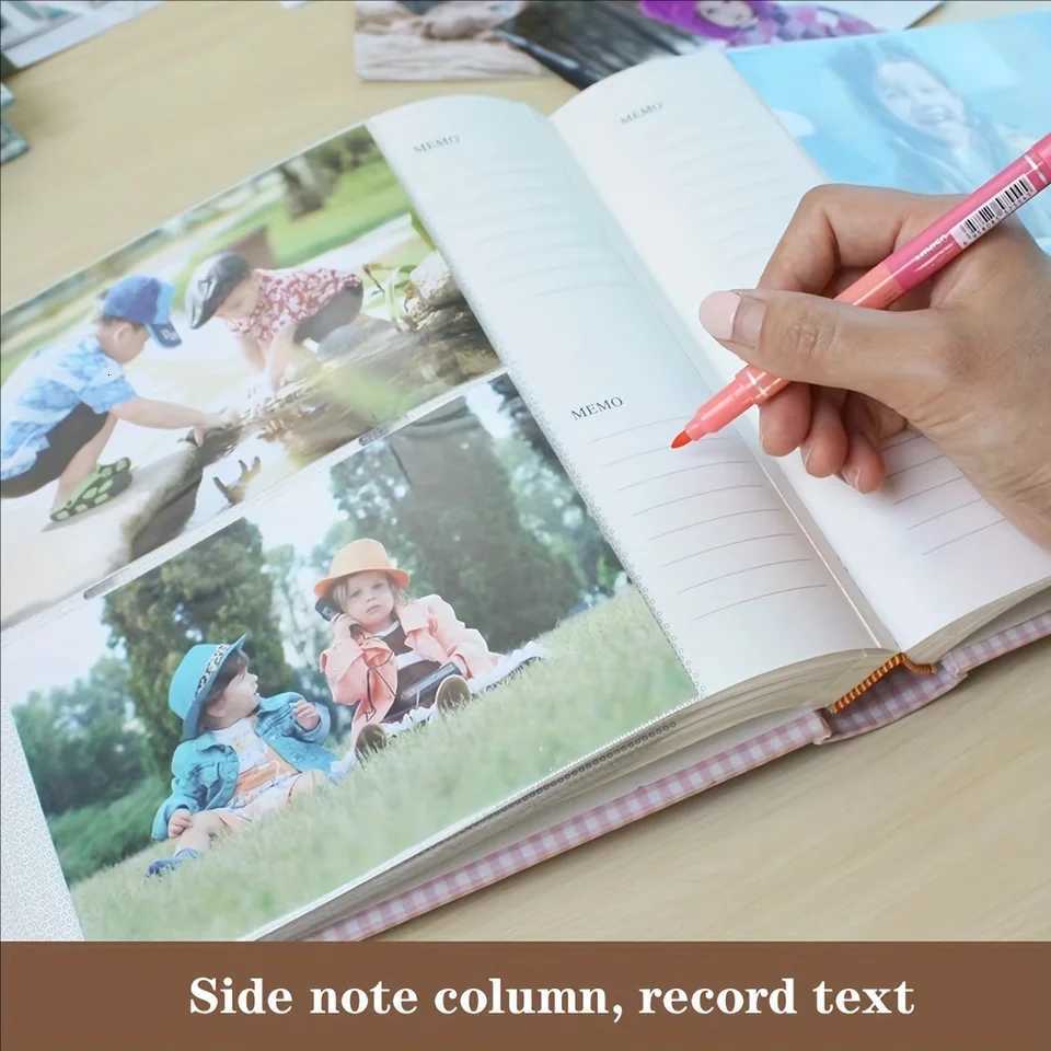 Photo Album with Writing Space 4x6 Photos Hold 200 Family Baby Kids Cute Photo Album with Writing Space Z250729