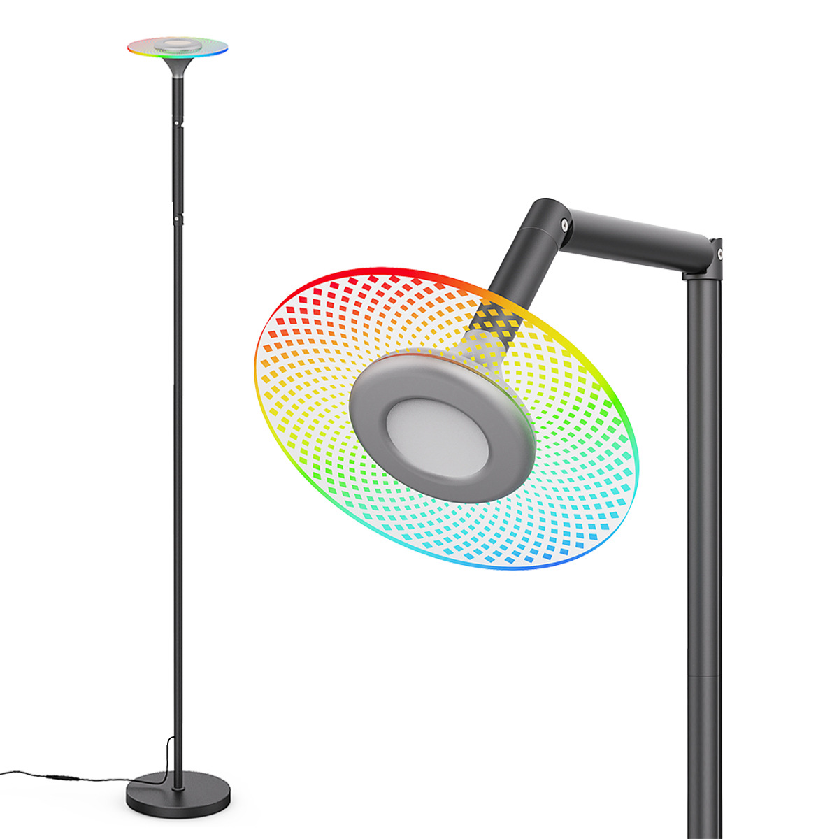 High - Quality Bluetooth - Enabled 360° Rotating Smart Floor Lamp - RGB Ambient Lighting with Bendable Styles for Versatile Decor--HCP058