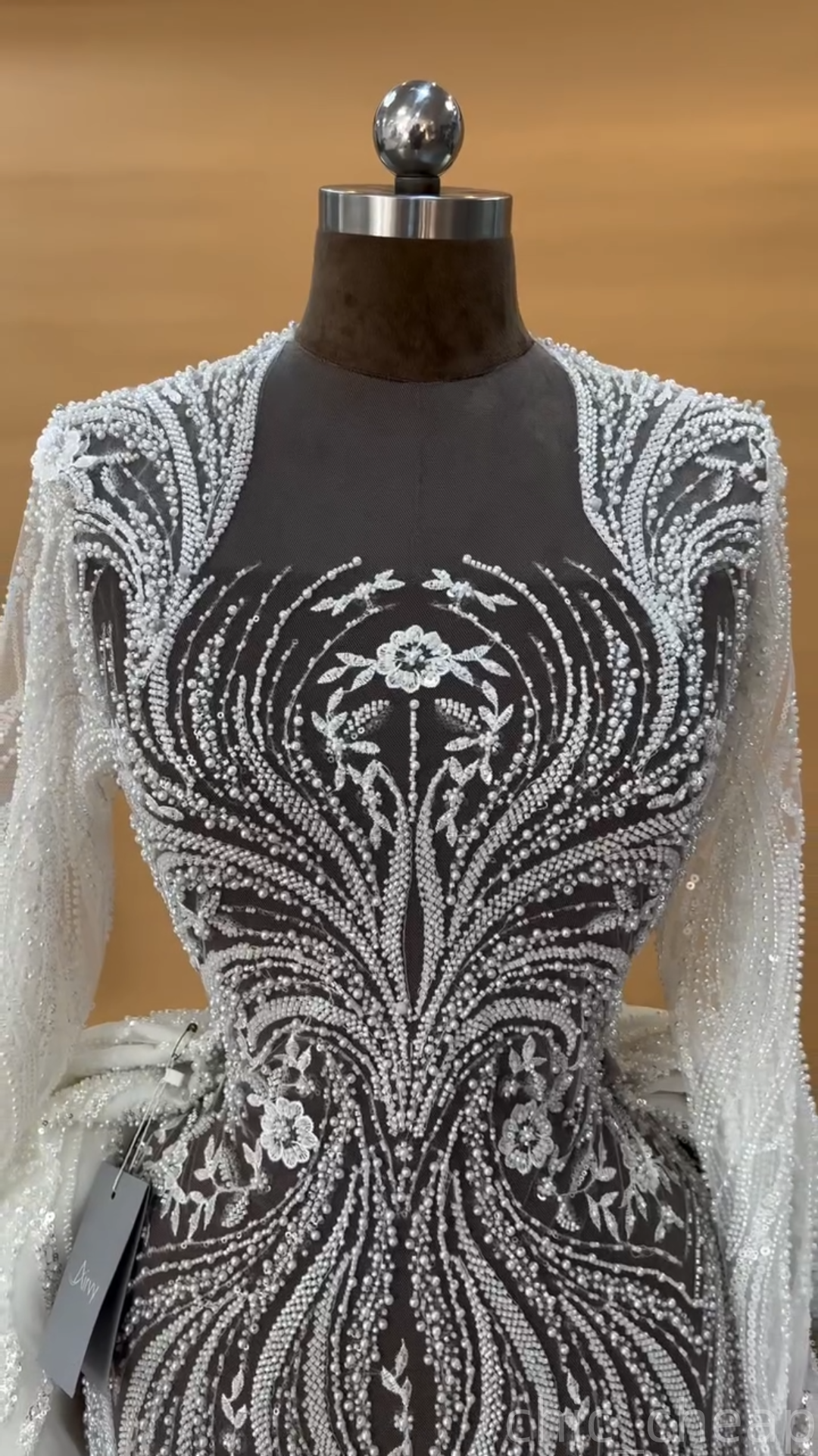 2025 Aso Ebi Plus Size Ivory Mermaid Wedding Dress Illusion Sequined Lace Detachable Train Bridal Gowns Dresses ZJ0681