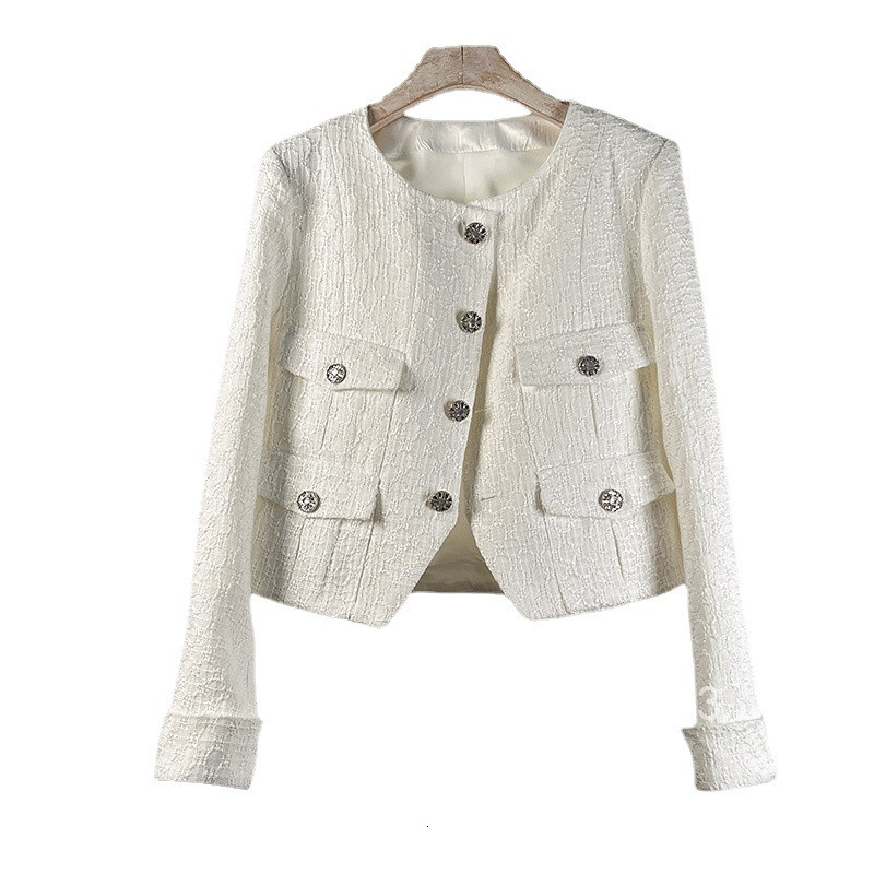 Fashionable and Elegant French Style Tweed Jacket for Women Spring and Autumn New Slim Fit Short Pocket Coat