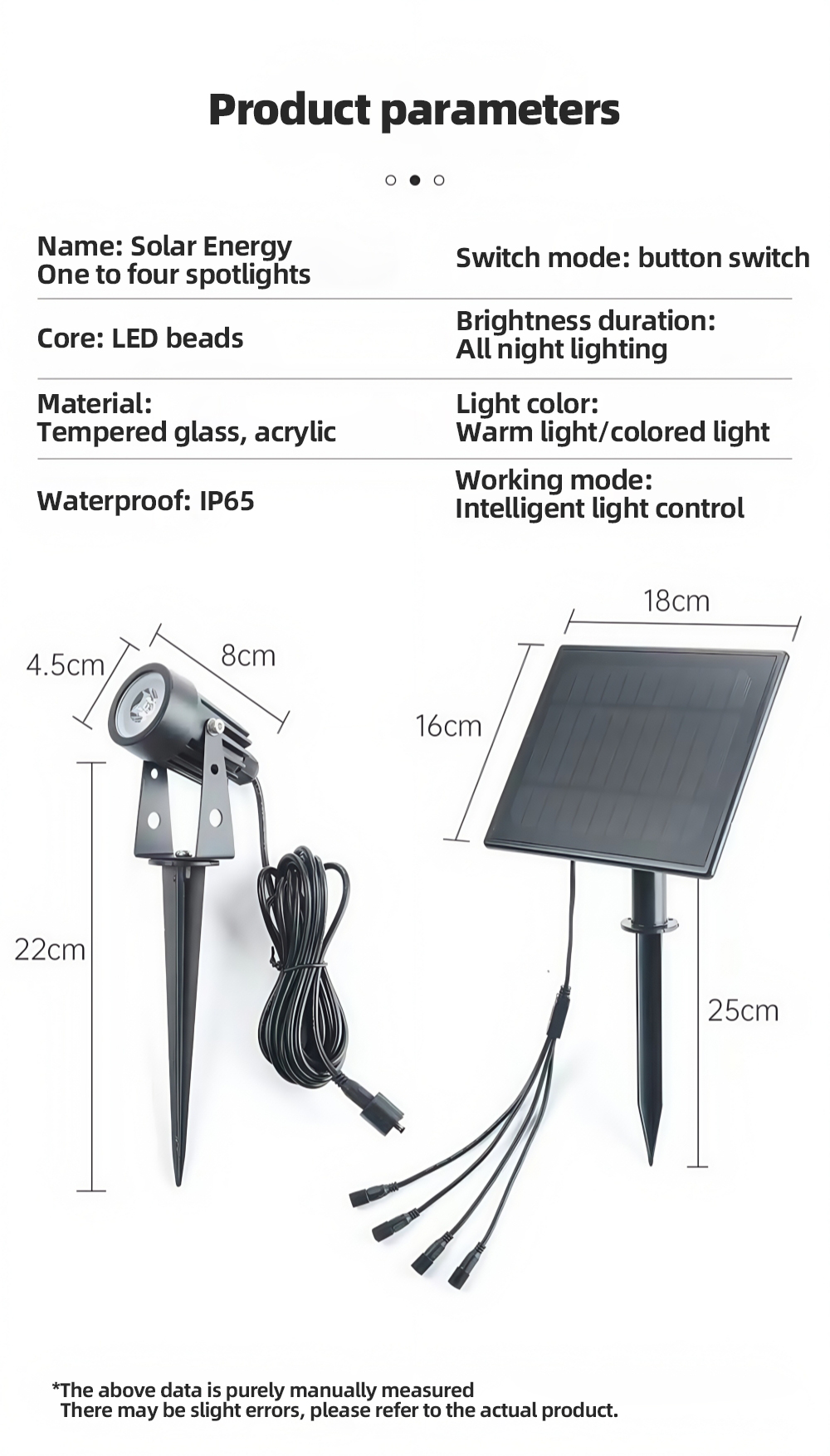 Solar Lawn Light for Courtyard Garden Villa Landscape Colorful Tree Lighting Outdoor Waterproof Decorative Spotlight