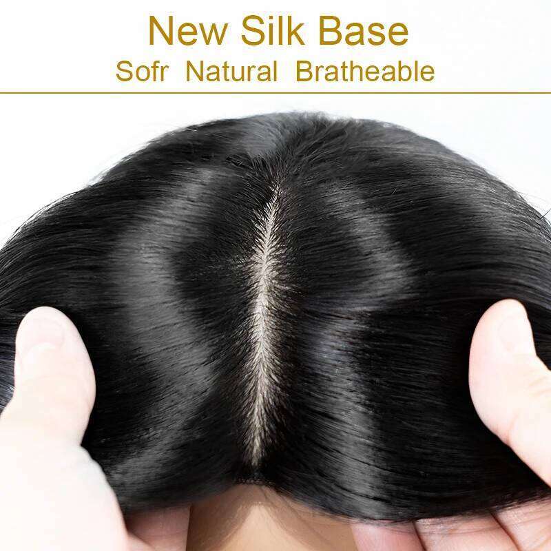 5*8 inch Best Virgin Human for Women European Toupee 3 Clips In Hair Topper Fine Hairpiece Natural Scalp Base
