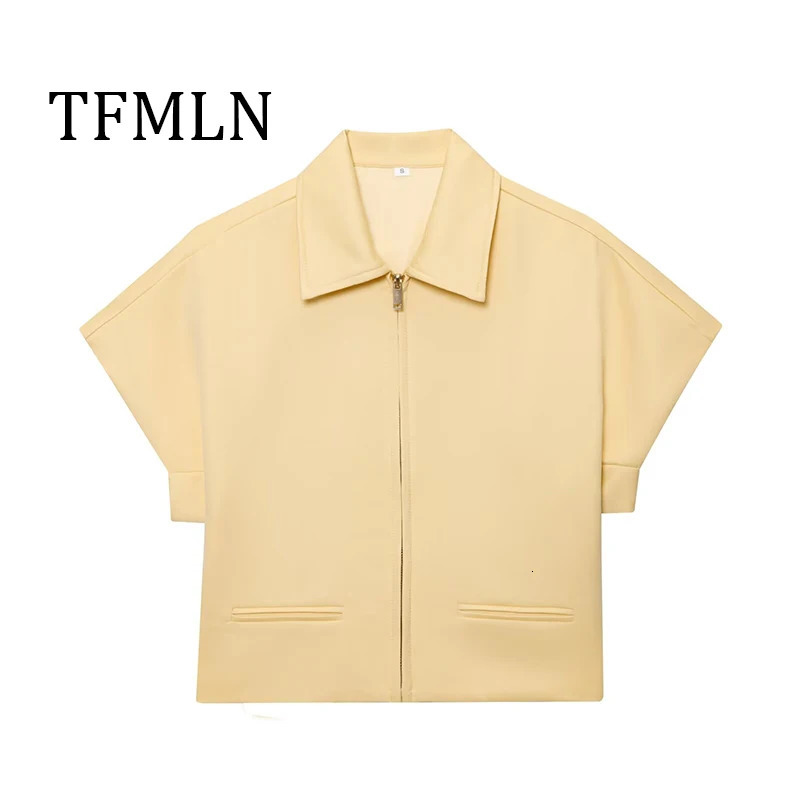 Spring Women Fashion Short Loose Jackets Zipper Sleeve Coats Elegant Bomber Outerwear 250729