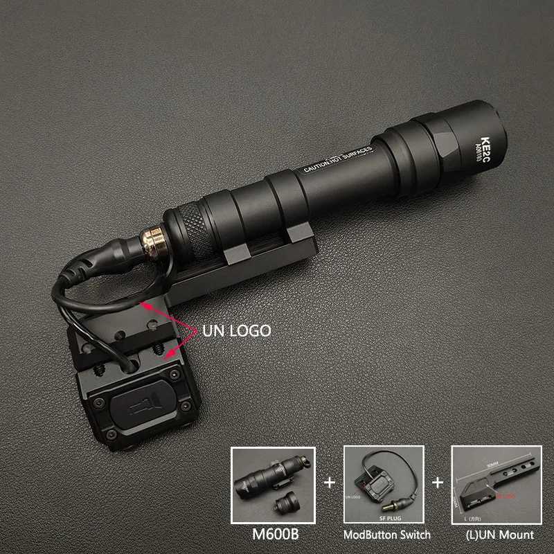 Airsoft M300B M600B Flashlight Tactical Rifle Hunting Gun Weapon Scout Light M600 Torch UNIT ModButton Pressure Switch R250728