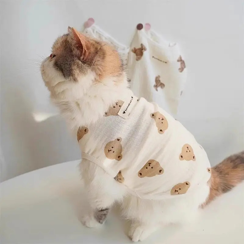 Summer Sleeveless Gauze Pet Vest Breathable Sun Protection Anti Shedding Cooling Dog Cat Shirt for Bichon Teddy Small Pets 250729