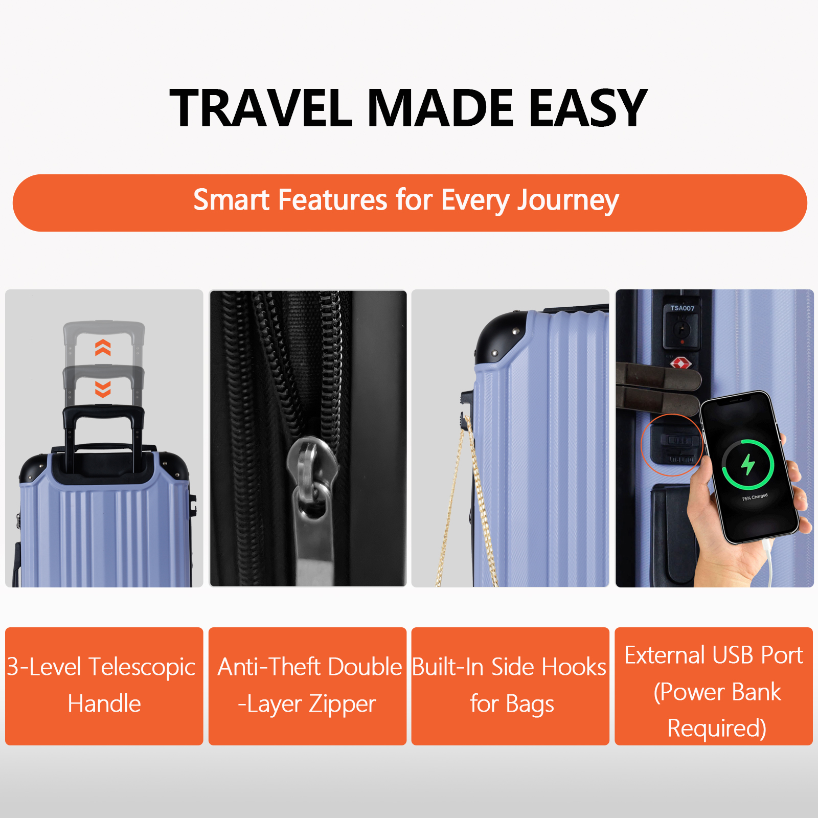 Luggage Set 2 Expandable Carry On Suitcase with TSA Lock - ABS Luggage Corner Protectors for Business Travel & Personal Trips - Lightweight Durable Sp